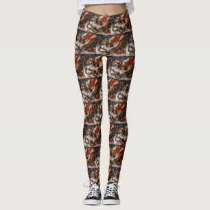 Beagle Hond Kerst Festiviteit Leggings