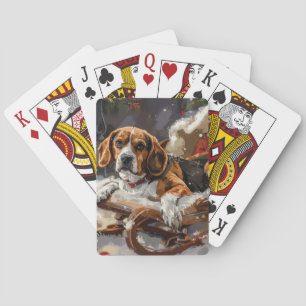Beagle Hond Kerst Festiviteit Pokerkaarten