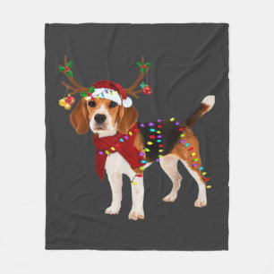 beagle hond kerst Klassiek T-shirt Fleece Deken
