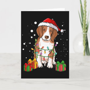 Beagle Hond Kerstboom Lichtjes Kerstman Hond Kerst Kaart