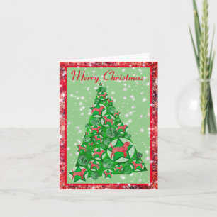 Beagle hond Kerstboom met sterren Kaart
