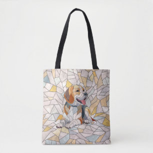 Beagle hond - Kleurrijke Mozaïek kunst Draagtas