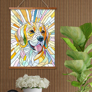 Beagle hond - Kleurrijke Mozaïek kunst Hangend Wandkleed