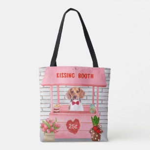 Beagle-hond kusstand op Valentijnsdag Draagtas