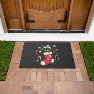 Beagle hond met kerstmuts Kerstliefhebbers Deurmat
