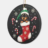 Beagle hond met kerstmuts Kerstliefhebbers Keramisch Ornament (Links)