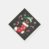 Beagle hond met kerstmuts Kerstliefhebbers Servet (Hoek)