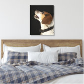 Beagle hond met zwart profiel canvas afdruk (Insitu (Slaapkamer))