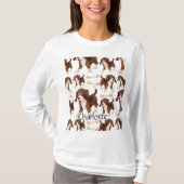 Beagle hond naadloos patroon Aangepaste naam T-shirt (Voorkant)