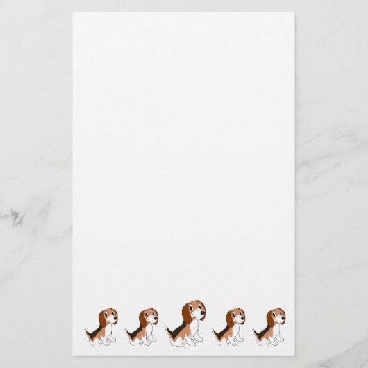 Beagle-hond ontwerp briefpapier (Voorkant)