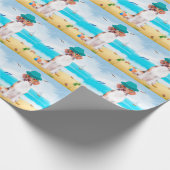 Beagle Hond Op Strand Cadeaupapier (Hoek)