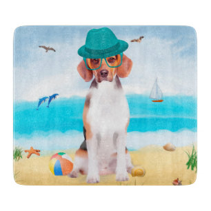 Beagle Hond Op Strand Snijplank