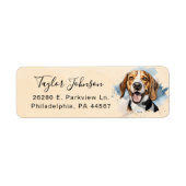 Beagle-hond retouradreslabel etiket (Voorkant)