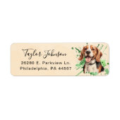 Beagle-hond retouradreslabel etiket (Voorkant)