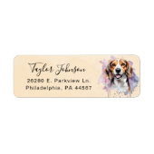 Beagle-hond retouradreslabel etiket (Voorkant)