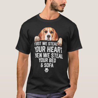 Beagle hond Steal je hart Steal je bed en zout T-shirt