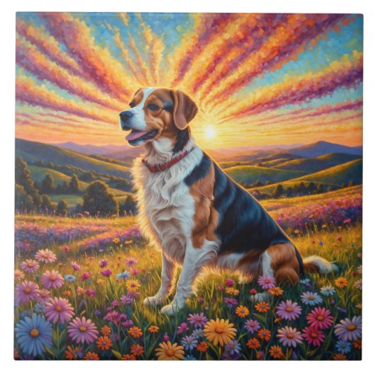 Beagle hond tegeltje (Voorkant)