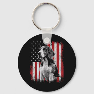 Beagle Hond Vader Moeder Amerika 4 juli Patriottis Sleutelhanger