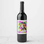 Beagle hond wijn etiket (Voorkant)