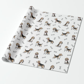 Beagle honden patroon cadeaupapier