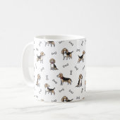 Beagle honden patroon koffiemok (Voorkant links)