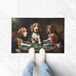 Beagle Honden Spelen Poker Art Deurmat