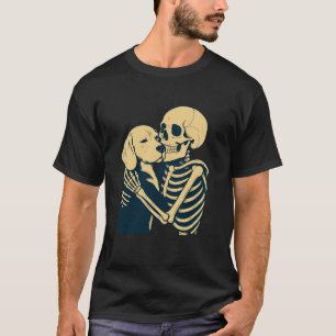 Beagle-hondeneigenaar Halloween-skelet T-shirt