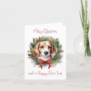 Beagle Hondenliefhebber gepersonaliseerde vrolijke Feestdagen Kaart