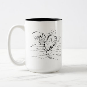 Beagle-hondenliefhebber Illustratie  Tweekleurige Koffiemok