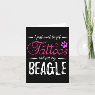 Beagle Hondenliefhebber Tattoo Funny Dog Mom Gift Kaart