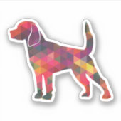 Beagle Hondenras Geo Silhouette Multi Sticker (Voorkant)