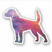 Beagle Hondenras Geo Silhouette Paars Sticker (Voorkant)