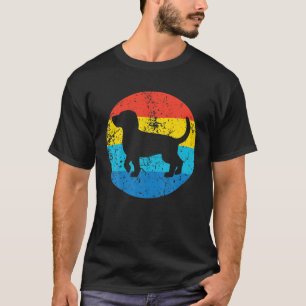 Beagle Hondenras Silhouette Retro 1970's Circle T-shirt