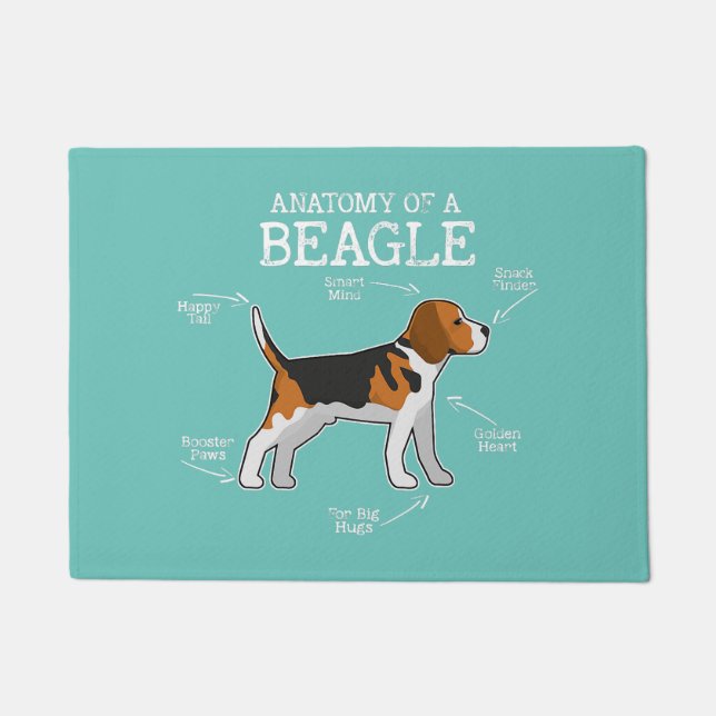 beagle houdt van hond mam anatomie van beagle deurmat (Voorkant)