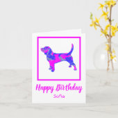 Beagle Hound Dog Funny Carte d'anniversaire (Fleur jaune)