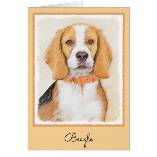 Beagle Hound Dog Peinture Animal Art original (Devant)