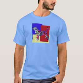 Beagle Hound Dog Pet Silhouette RYB TriColor T-shirt