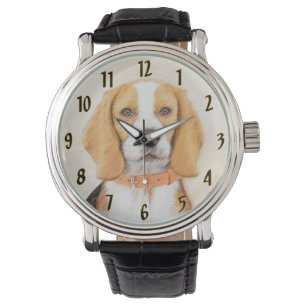 Beagle Hound Dog Schilderij Originele dierlijke ku Horloge