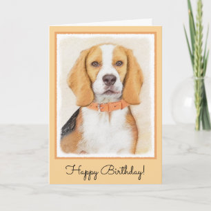 Beagle Hound Dog Schilderij Originele dierlijke ku Kaart