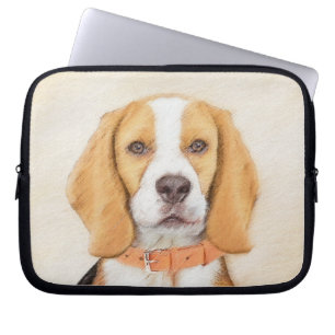Beagle Hound Dog Schilderij Originele dierlijke ku Laptop Sleeve