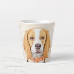 Beagle Hound Dog Schilderij Originele dierlijke ku Latte Mok