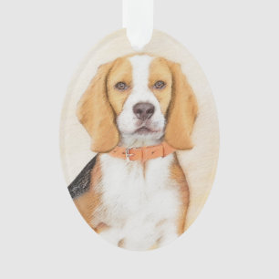 Beagle Hound Dog Schilderij Originele dierlijke ku Ornament