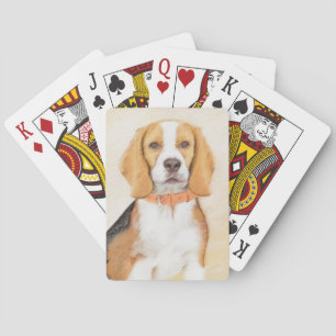 Beagle Hound Dog Schilderij Originele dierlijke ku Pokerkaarten