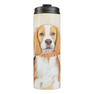 Beagle Hound Dog Schilderij Originele dierlijke ku Thermosbeker