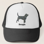 Beagle Hound Dog Silhouette Grid Custom Trucker Pet (Voorkant)