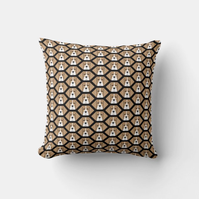 Beagle Hound Honeycomb Pattern Sierkussen (Voorkant)