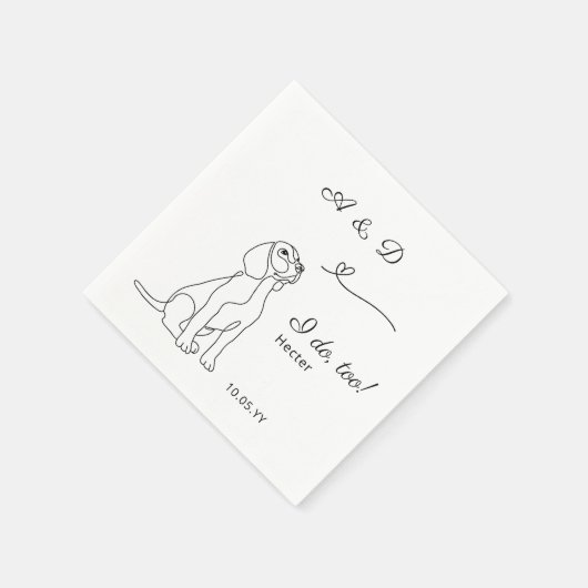 Beagle I Do Too Heart Dog Trouw Monogram Servet (Hoek)