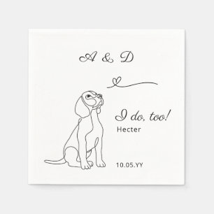 Beagle ik doe te hart hond bruiloft monogram servet