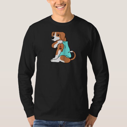 Beagle Ik hou van papa Dog Raglan T-shirt (Voorkant)