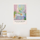 Beagle in Bathtub Art Print Monet Style Dog Poster (Cuisine)